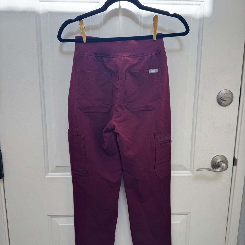 Figs Burgundy Yola High Waisted 2.0 Skinny Scrub Pants